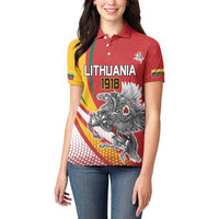 Personalized Lithuania Independence Day Women Polo Shirt Lithuanian Vytis Swoosh - Wonder Print Shop