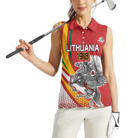 Personalized Lithuania Independence Day Women Sleeveless Polo Shirt Lithuanian Vytis Swoosh - Wonder Print Shop