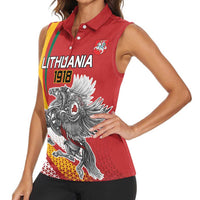 Personalized Lithuania Independence Day Women Sleeveless Polo Shirt Lithuanian Vytis Swoosh - Wonder Print Shop