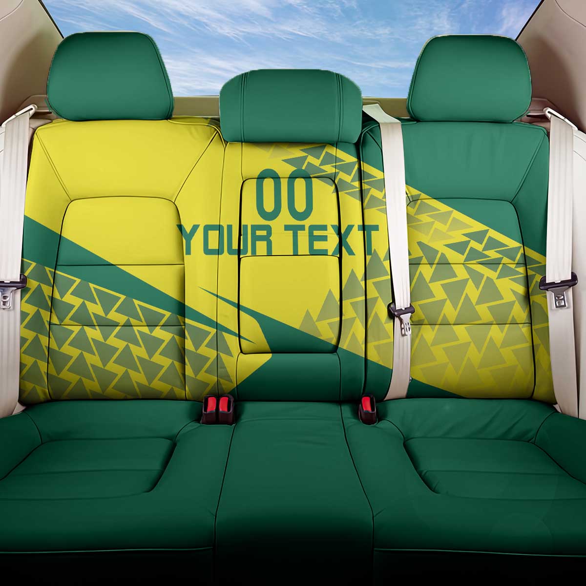 Custom Lithuania Volleyball Back Car Seat Cover Go Champion Sporty Style - Wonder Print Shop