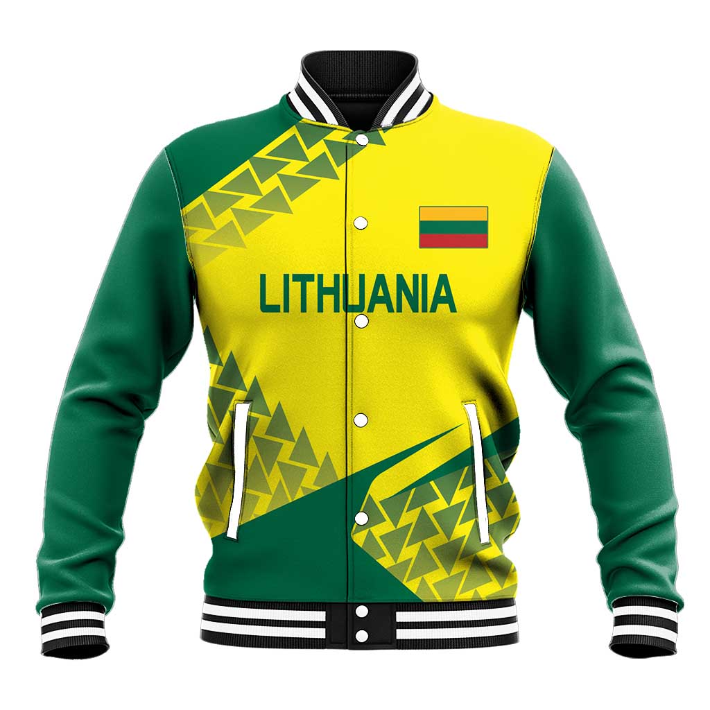 Custom Lithuania Volleyball Baseball Jacket Go Champion Sporty Style - Wonder Print Shop