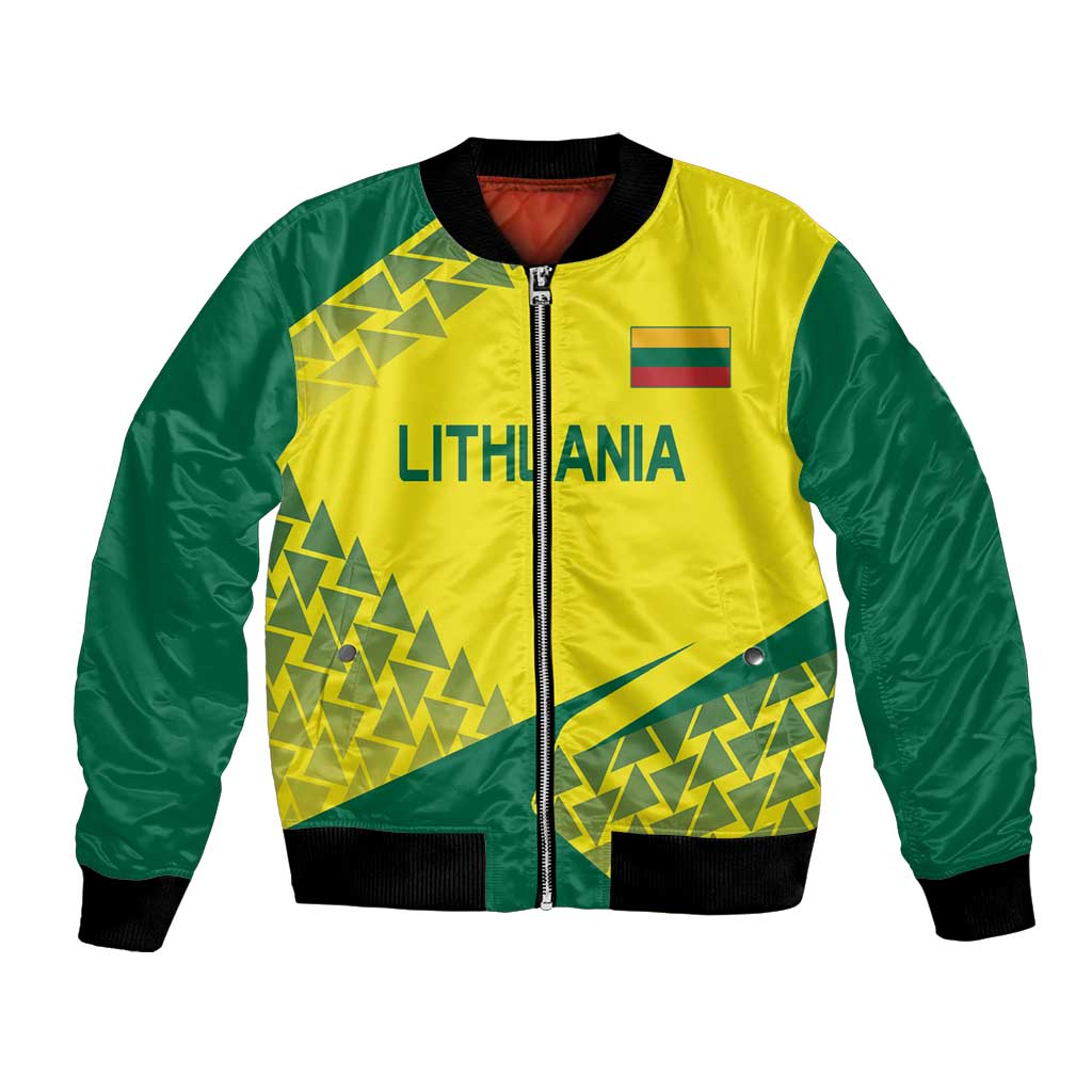 Custom Lithuania Volleyball Bomber Jacket Go Champion Sporty Style - Wonder Print Shop