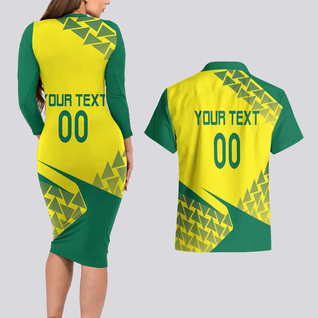 Custom Lithuania Volleyball Couples Matching Long Sleeve Bodycon Dress and Hawaiian Shirt Go Champion Sporty Style - Wonder Print Shop