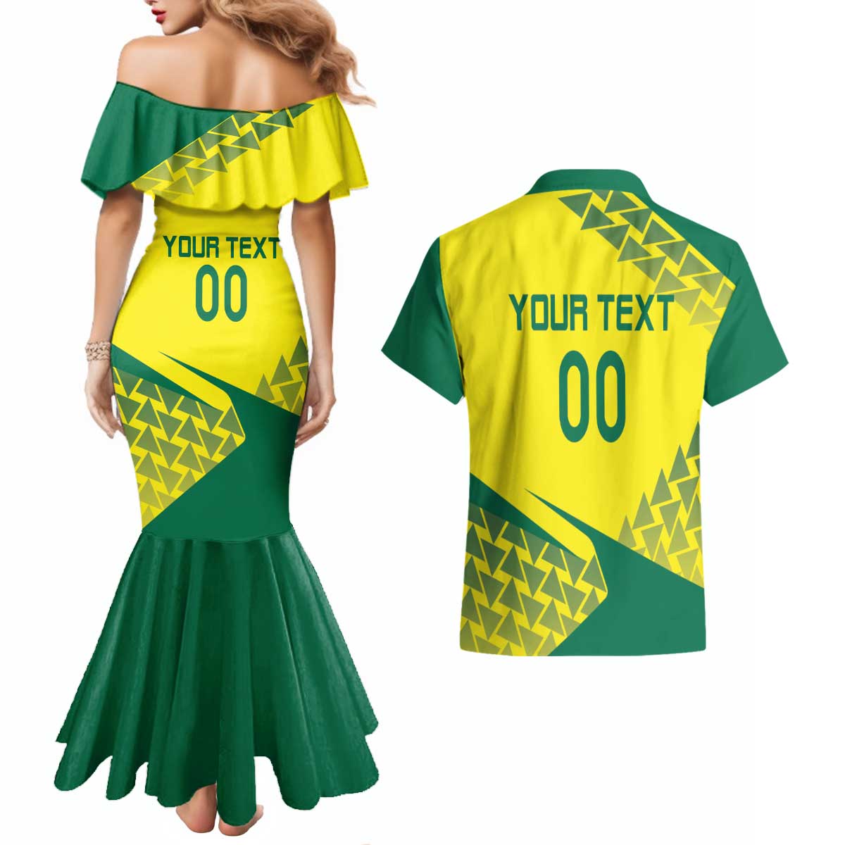Custom Lithuania Volleyball Couples Matching Mermaid Dress and Hawaiian Shirt Go Champion Sporty Style - Wonder Print Shop