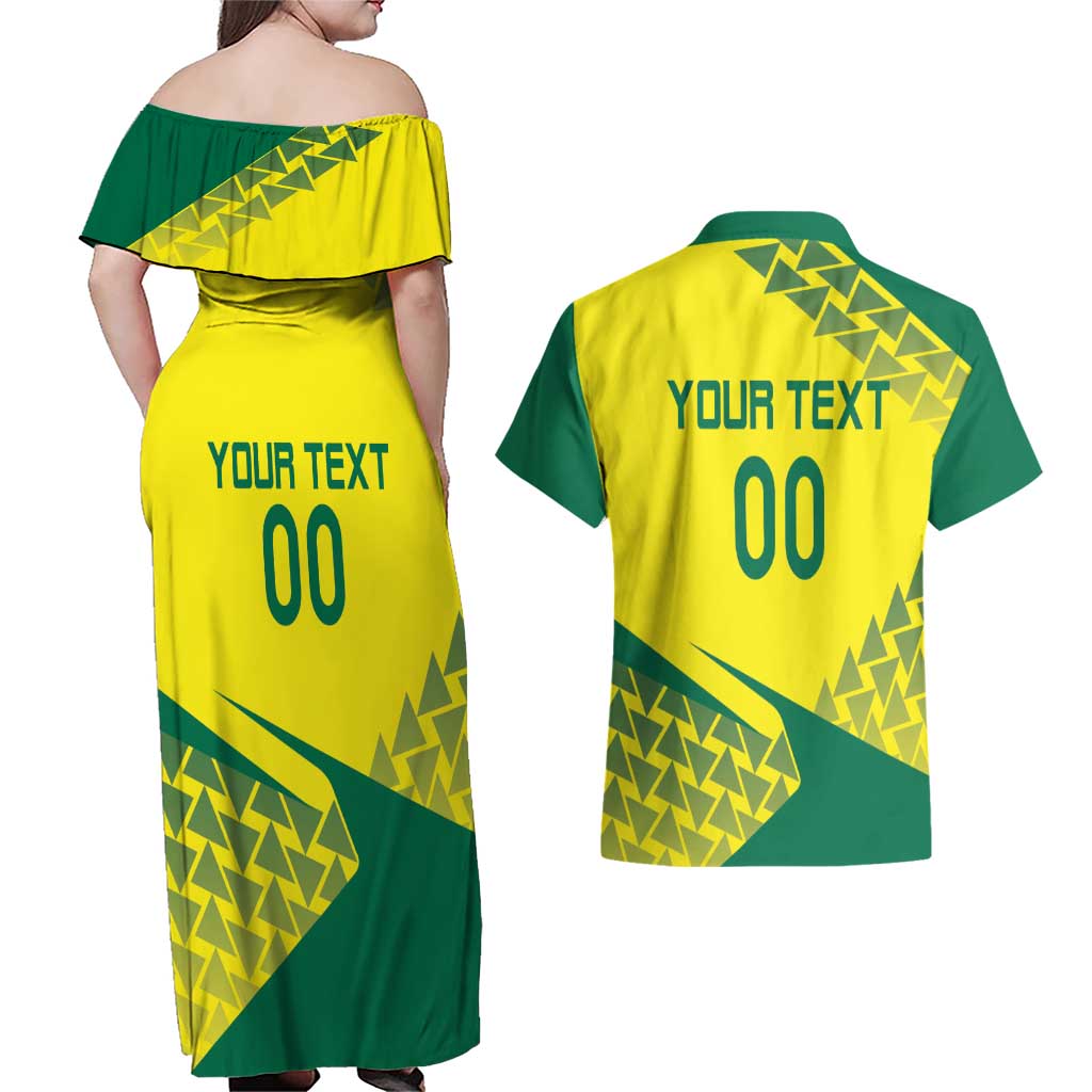 Custom Lithuania Volleyball Couples Matching Off Shoulder Maxi Dress and Hawaiian Shirt Go Champion Sporty Style - Wonder Print Shop