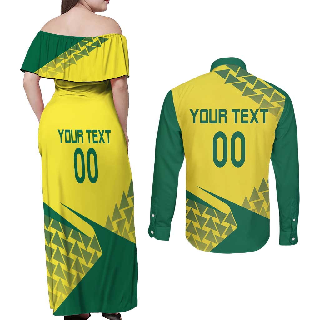 Custom Lithuania Volleyball Couples Matching Off Shoulder Maxi Dress and Long Sleeve Button Shirt Go Champion Sporty Style - Wonder Print Shop