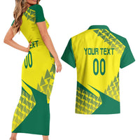 Custom Lithuania Volleyball Couples Matching Short Sleeve Bodycon Dress and Hawaiian Shirt Go Champion Sporty Style - Wonder Print Shop