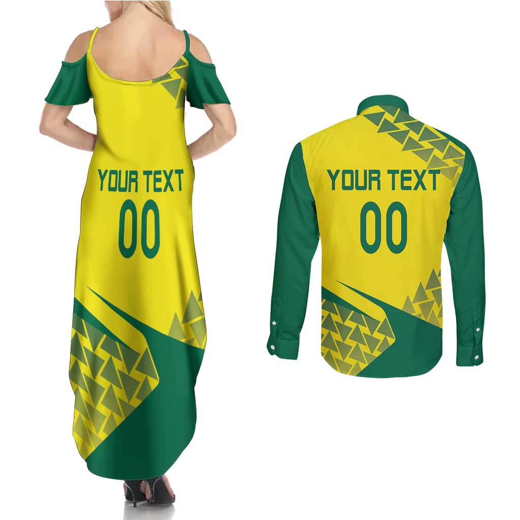 Custom Lithuania Volleyball Couples Matching Summer Maxi Dress and Long Sleeve Button Shirt Go Champion Sporty Style - Wonder Print Shop