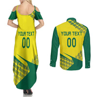 Custom Lithuania Volleyball Couples Matching Summer Maxi Dress and Long Sleeve Button Shirt Go Champion Sporty Style - Wonder Print Shop