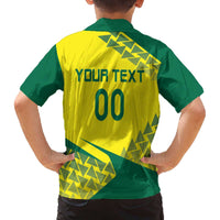 Custom Lithuania Volleyball Family Matching Off The Shoulder Long Sleeve Dress and Hawaiian Shirt Go Champion Sporty Style - Wonder Print Shop