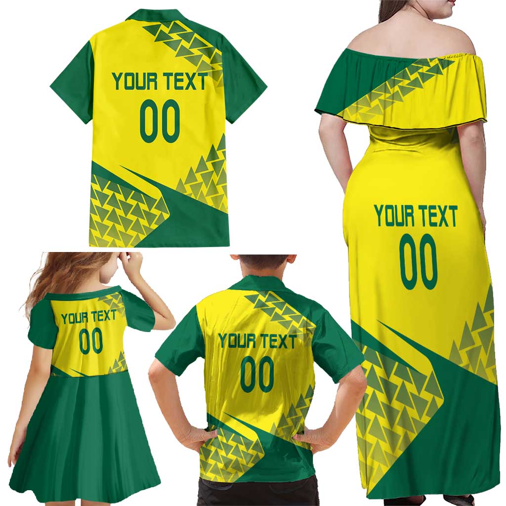 Custom Lithuania Volleyball Family Matching Off Shoulder Maxi Dress and Hawaiian Shirt Go Champion Sporty Style - Wonder Print Shop
