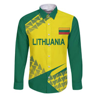 Custom Lithuania Volleyball Family Matching Off Shoulder Maxi Dress and Hawaiian Shirt Go Champion Sporty Style - Wonder Print Shop