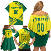 Custom Lithuania Volleyball Family Matching Off Shoulder Short Dress and Hawaiian Shirt Go Champion Sporty Style - Wonder Print Shop