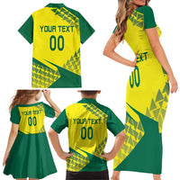 Custom Lithuania Volleyball Family Matching Short Sleeve Bodycon Dress and Hawaiian Shirt Go Champion Sporty Style - Wonder Print Shop