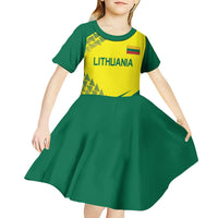 Custom Lithuania Volleyball Kid Short Sleeve Dress Go Champion Sporty Style - Wonder Print Shop