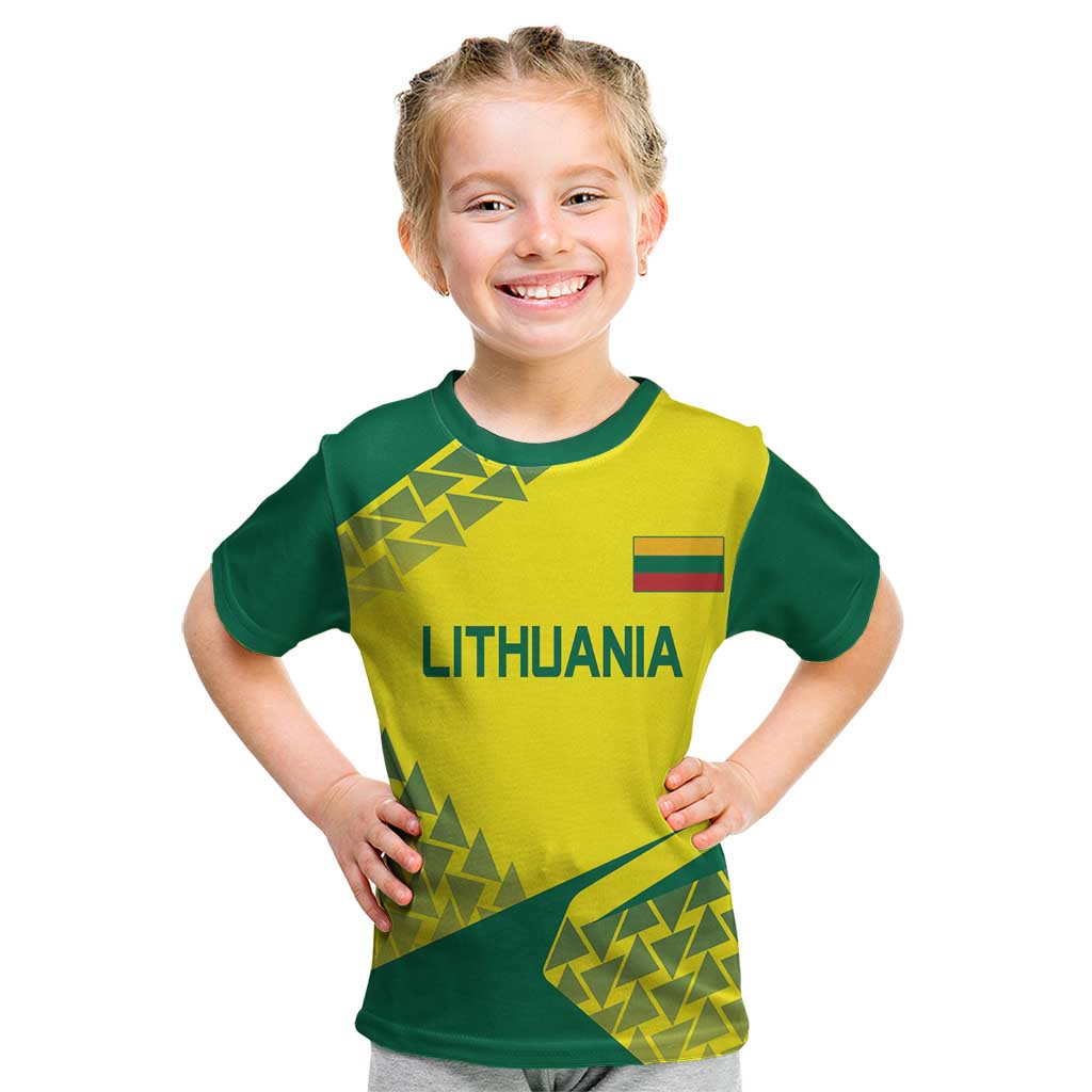 Custom Lithuania Volleyball Kid T Shirt Go Champion Sporty Style - Wonder Print Shop