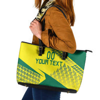 Custom Lithuania Volleyball Leather Tote Bag Go Champion Sporty Style - Wonder Print Shop