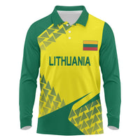 Custom Lithuania Volleyball Long Sleeve Polo Shirt Go Champion Sporty Style - Wonder Print Shop