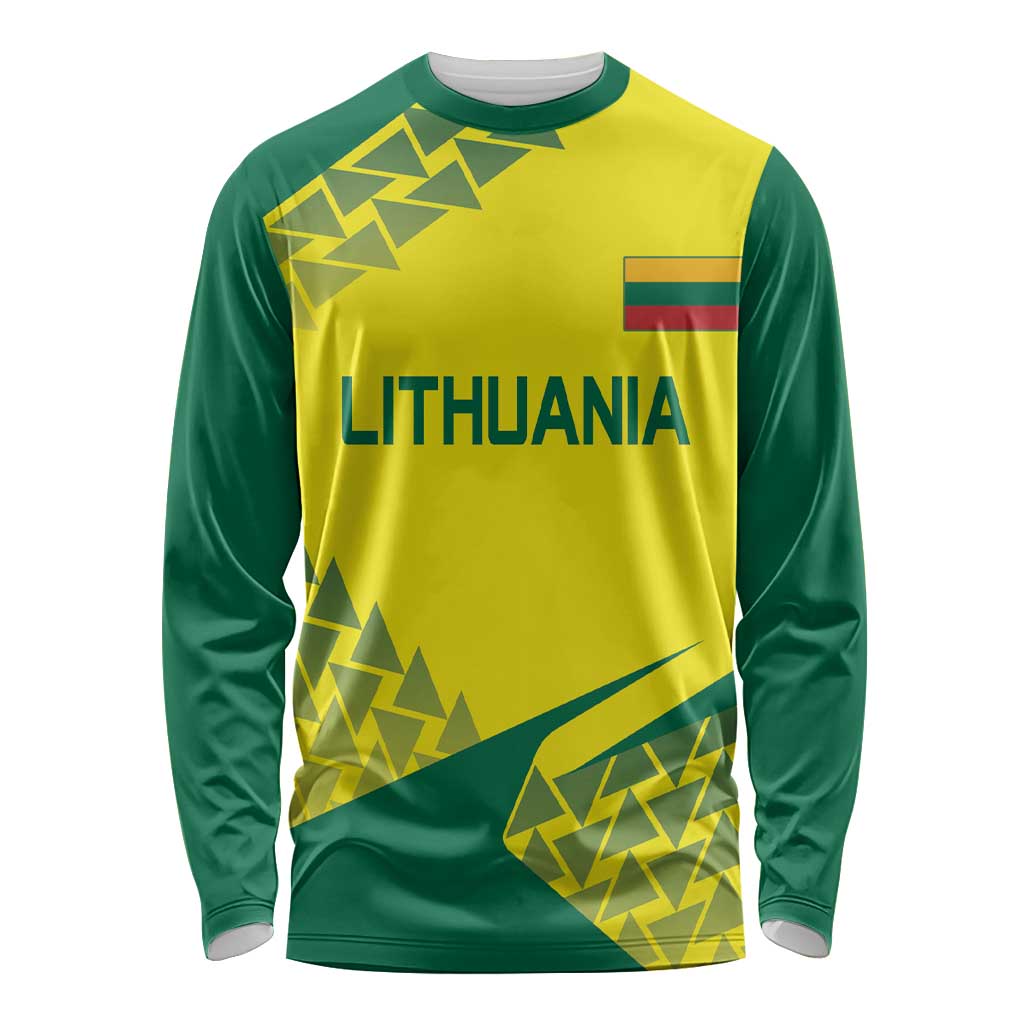 Custom Lithuania Volleyball Long Sleeve Shirt Go Champion Sporty Style - Wonder Print Shop