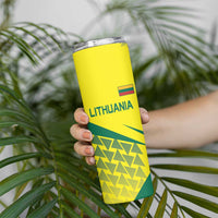 Custom Lithuania Volleyball Skinny Tumbler Go Champion Sporty Style - Wonder Print Shop