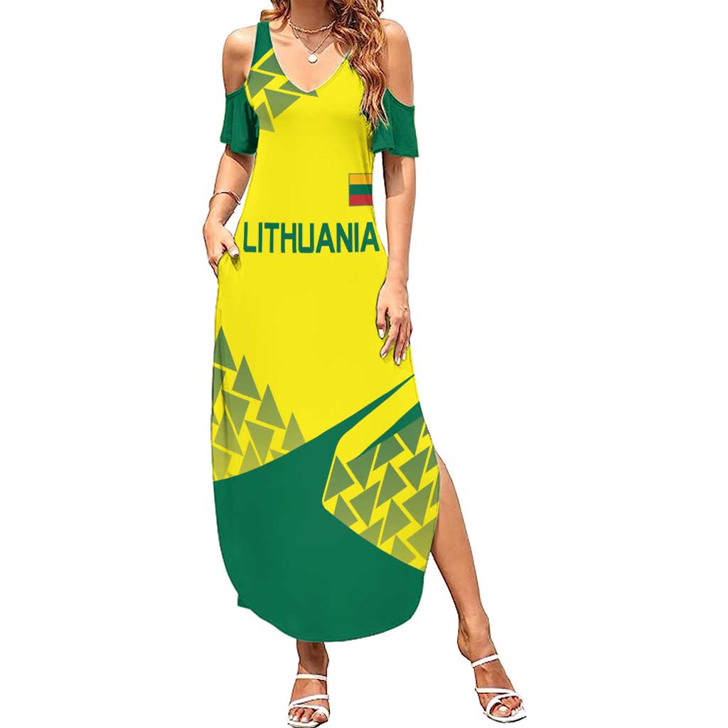 Custom Lithuania Volleyball Summer Maxi Dress Go Champion Sporty Style - Wonder Print Shop