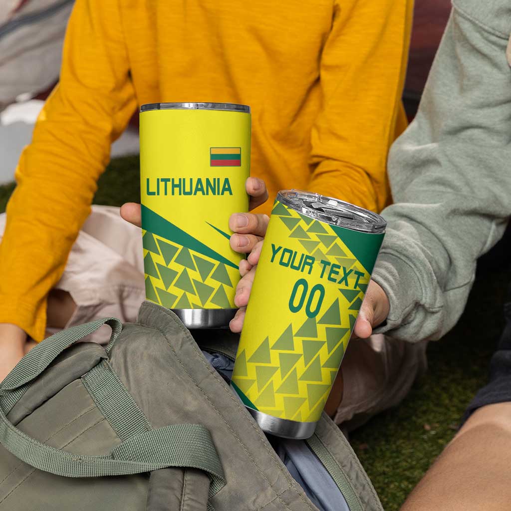 Custom Lithuania Volleyball Tumbler Cup Go Champion Sporty Style - Wonder Print Shop