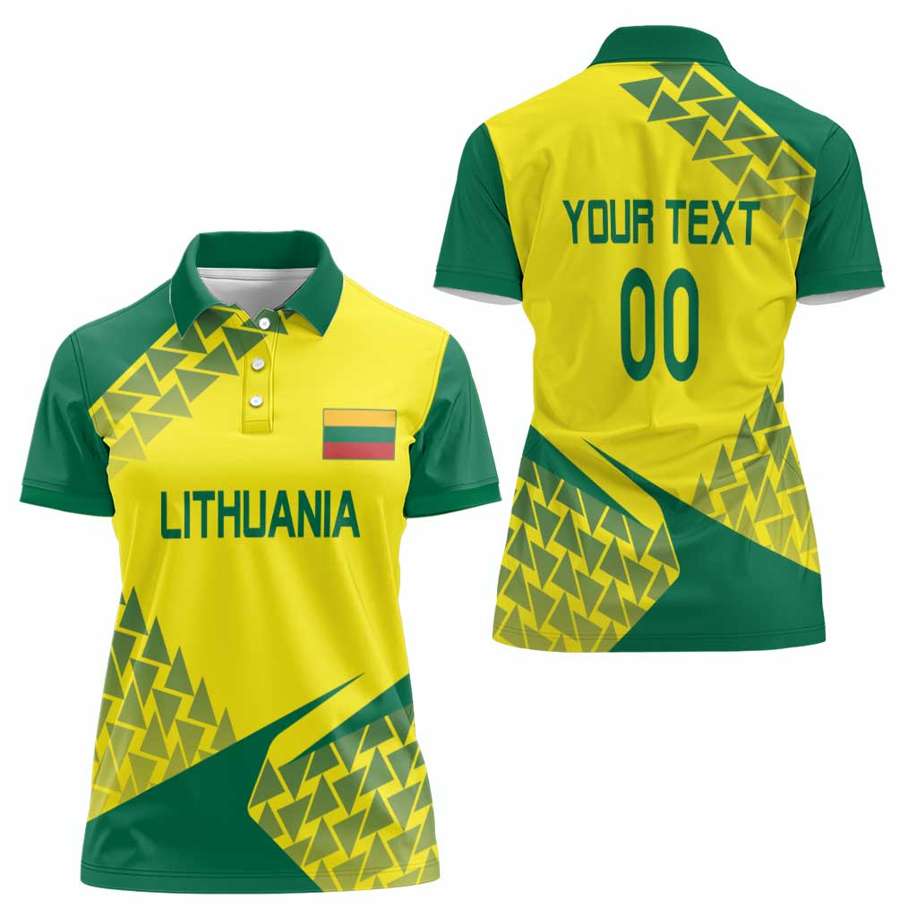 Custom Lithuania Volleyball Women Polo Shirt Go Champion Sporty Style - Wonder Print Shop