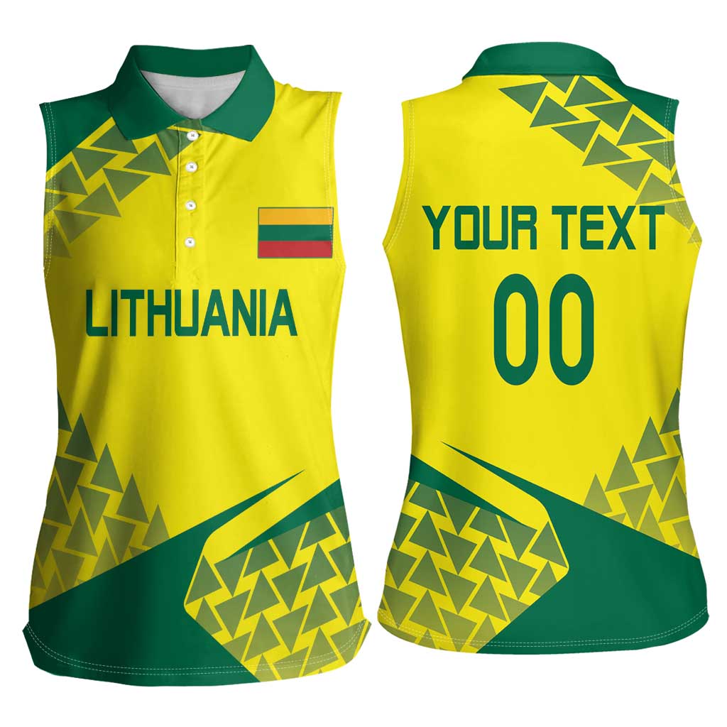 Custom Lithuania Volleyball Women Sleeveless Polo Shirt Go Champion Sporty Style - Wonder Print Shop