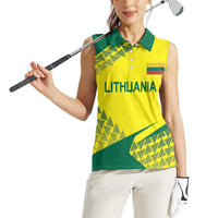Custom Lithuania Volleyball Women Sleeveless Polo Shirt Go Champion Sporty Style - Wonder Print Shop