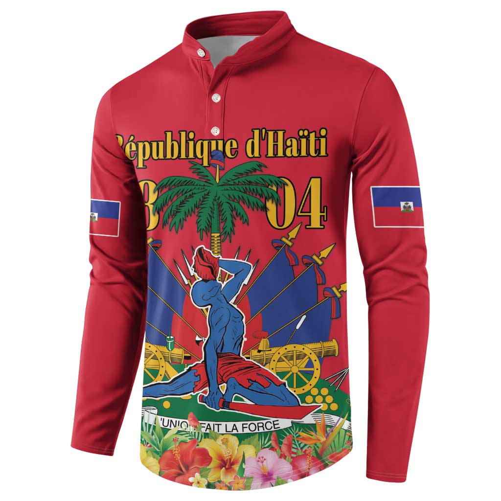 Haiti Independence Day Button Sweatshirt Le Marron Inconnu Unity Makes Strength - Wonder Print Shop