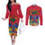 Haiti Independence Day Couples Matching Off The Shoulder Long Sleeve Dress and Long Sleeve Button Shirt Le Marron Inconnu Unity Makes Strength