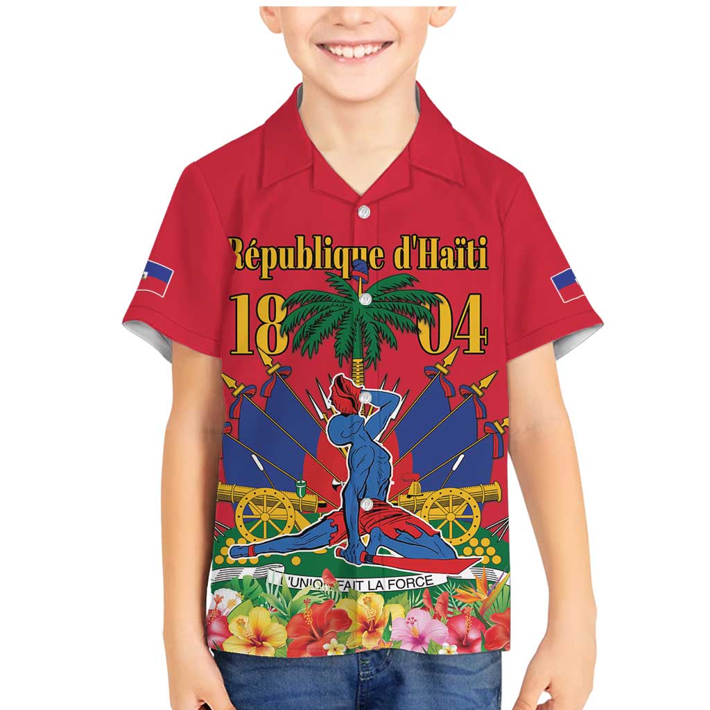 Haiti Independence Day Family Matching Mermaid Dress and Hawaiian Shirt Le Marron Inconnu Unity Makes Strength - Wonder Print Shop