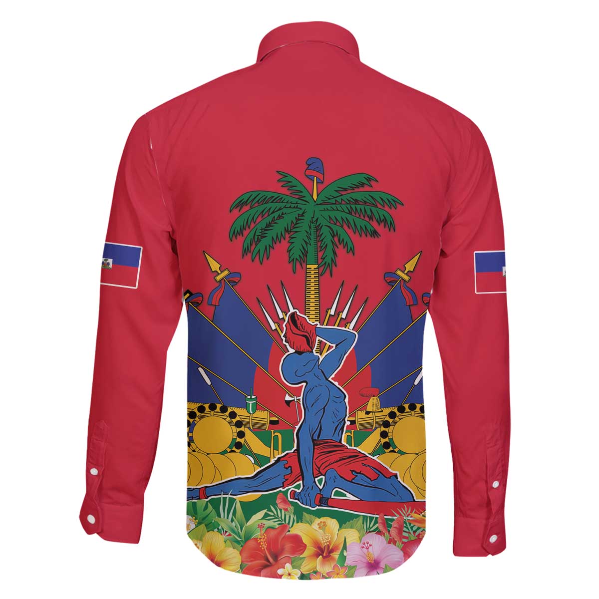 Haiti Independence Day Family Matching Off The Shoulder Long Sleeve Dress and Hawaiian Shirt Le Marron Inconnu Unity Makes Strength - Wonder Print Shop