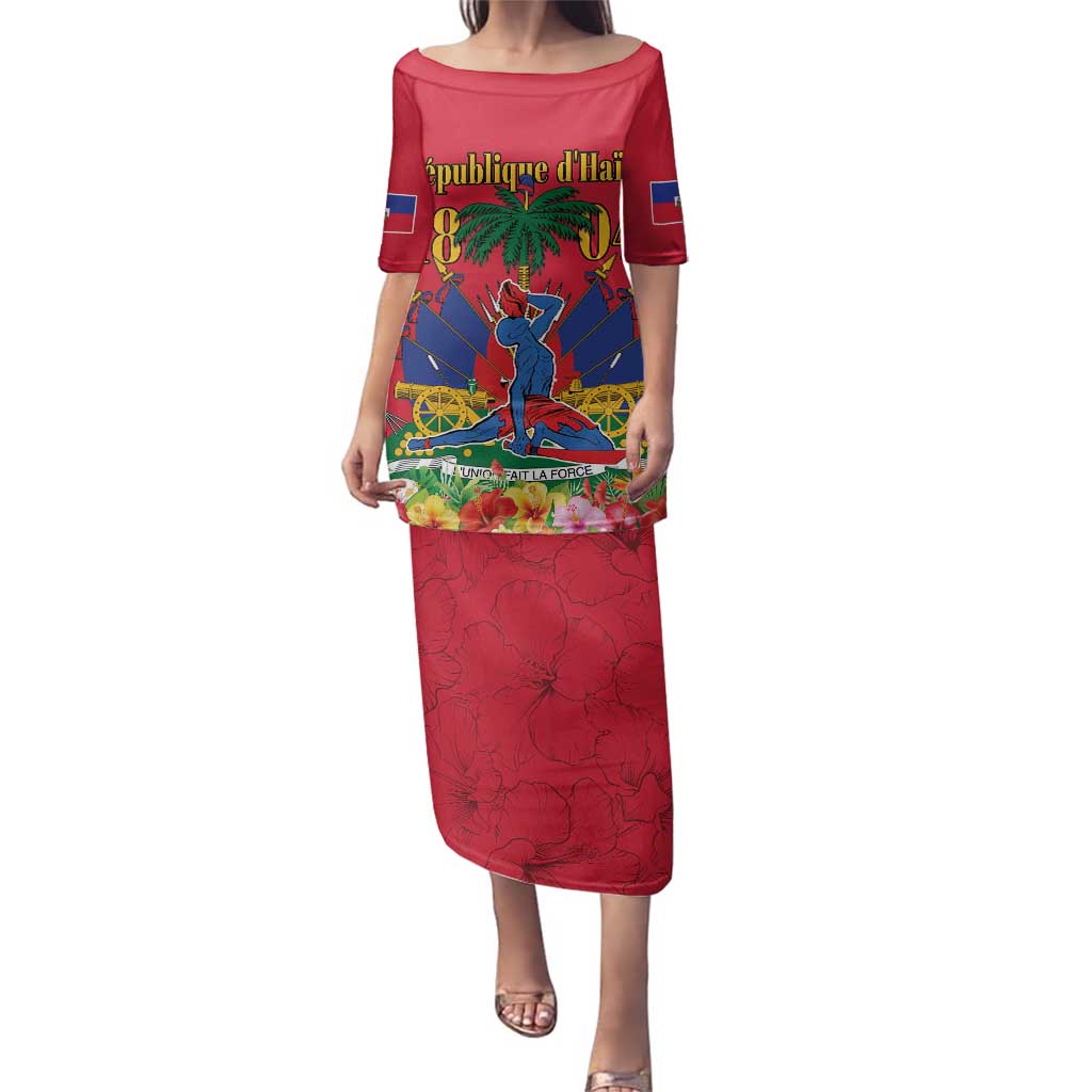 Haiti Independence Day Family Matching Puletasi and Hawaiian Shirt Le Marron Inconnu Unity Makes Strength - Wonder Print Shop