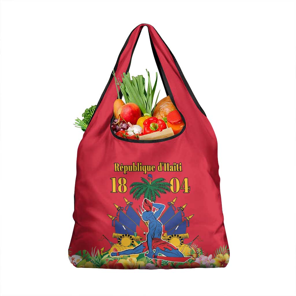 Haiti Independence Day Grocery Bag Le Marron Inconnu Unity Makes Strength
