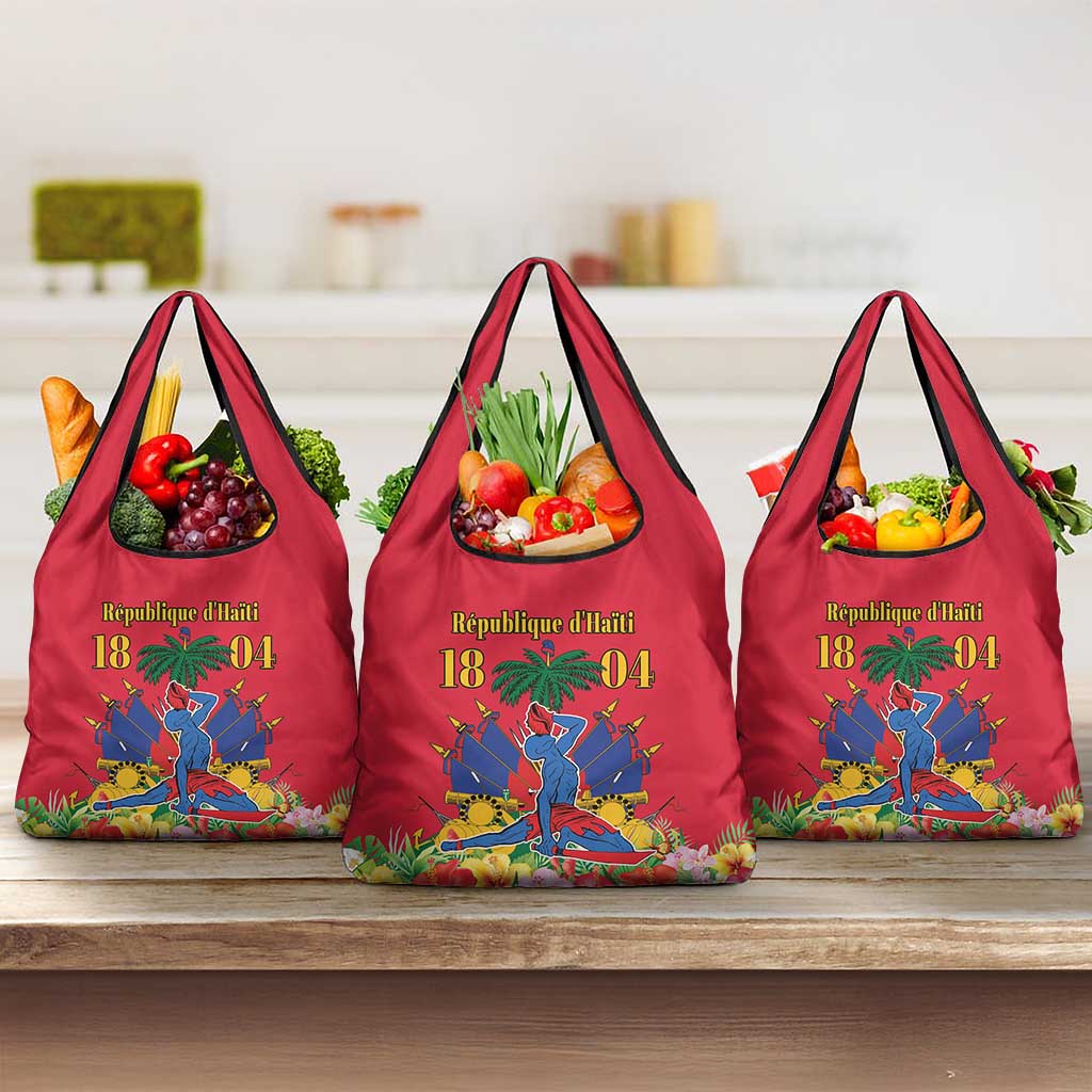 Haiti Independence Day Grocery Bag Le Marron Inconnu Unity Makes Strength