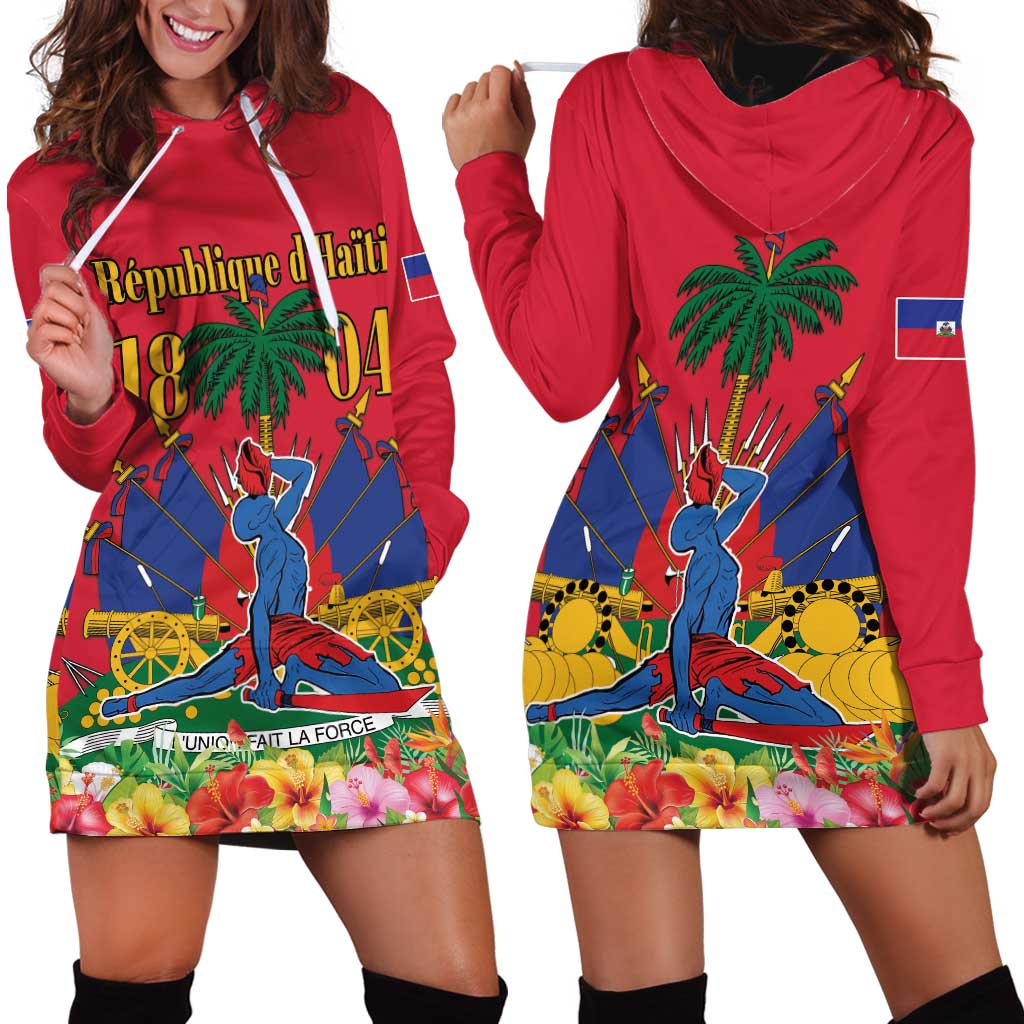 Haiti Independence Day Hoodie Dress Le Marron Inconnu Unity Makes Strength - Wonder Print Shop