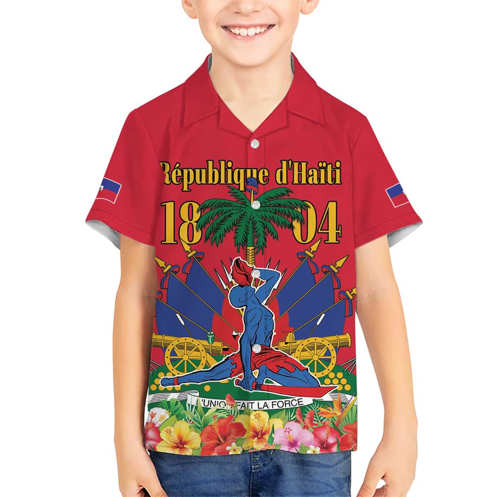 Haiti Independence Day Kid Hawaiian Shirt Le Marron Inconnu Unity Makes Strength - Wonder Print Shop