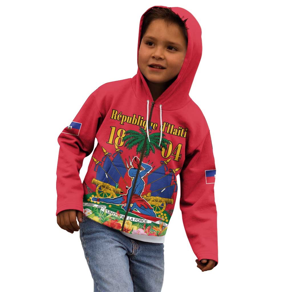 Haiti Independence Day Kid Hoodie Le Marron Inconnu Unity Makes Strength - Wonder Print Shop