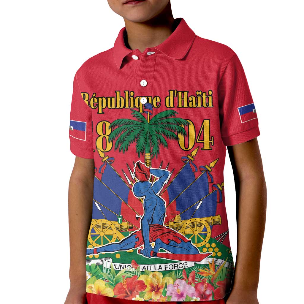 Haiti Independence Day Kid Polo Shirt Le Marron Inconnu Unity Makes Strength - Wonder Print Shop
