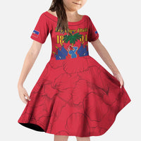 Haiti Independence Day Kid Short Sleeve Dress Le Marron Inconnu Unity Makes Strength - Wonder Print Shop