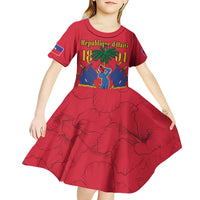Haiti Independence Day Kid Short Sleeve Dress Le Marron Inconnu Unity Makes Strength - Wonder Print Shop