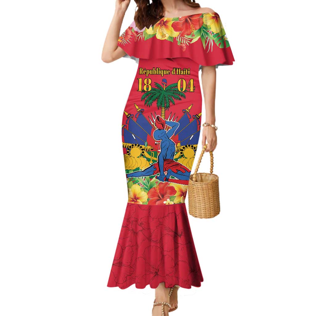Haiti Independence Day Mermaid Dress Le Marron Inconnu Unity Makes Strength - Wonder Print Shop