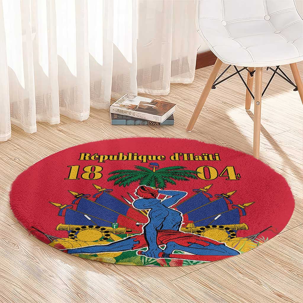Haiti Independence Day Round Carpet Le Marron Inconnu Unity Makes Strength