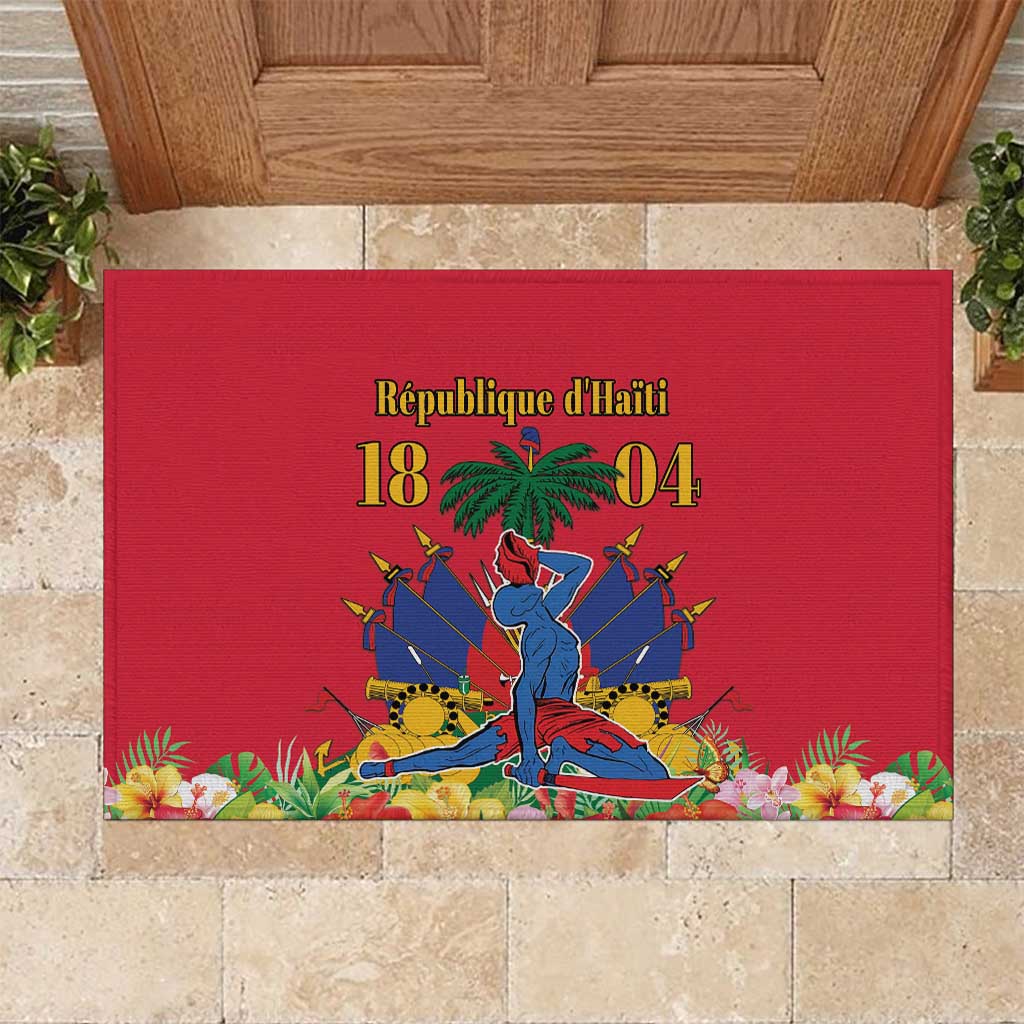 Haiti Independence Day Rubber Doormat Le Marron Inconnu Unity Makes Strength - Wonder Print Shop