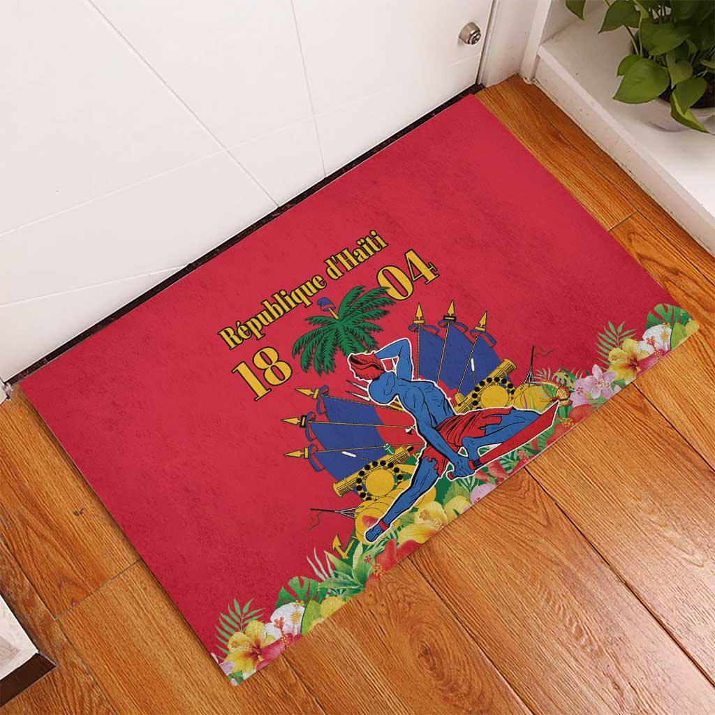 Haiti Independence Day Rubber Doormat Le Marron Inconnu Unity Makes Strength - Wonder Print Shop