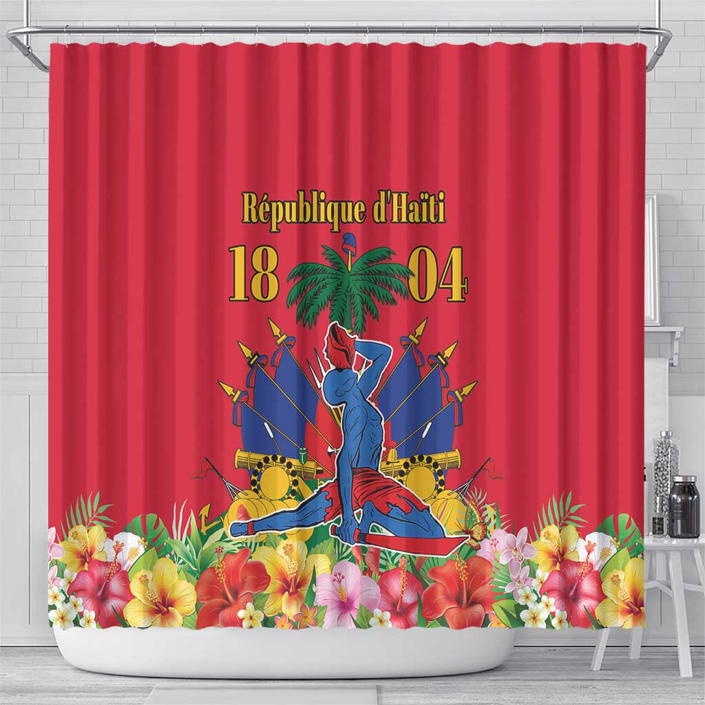 Haiti Independence Day Shower Curtain Le Marron Inconnu Unity Makes Strength