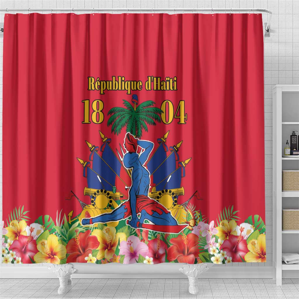 Haiti Independence Day Shower Curtain Le Marron Inconnu Unity Makes Strength