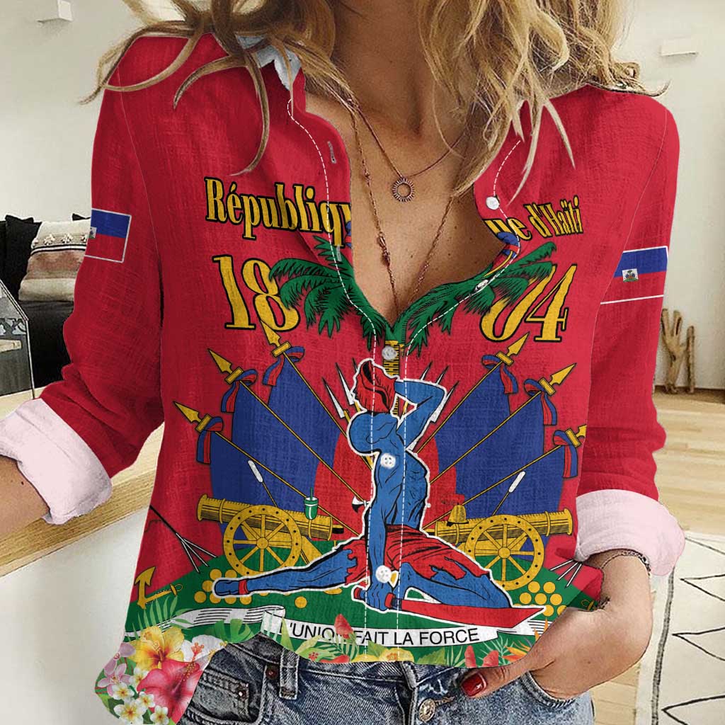 Haiti Independence Day Women Casual Shirt Le Marron Inconnu Unity Makes Strength - Wonder Print Shop