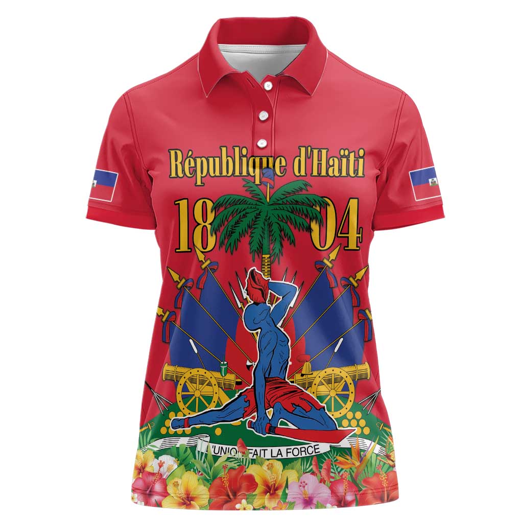 Haiti Independence Day Women Polo Shirt Le Marron Inconnu Unity Makes Strength - Wonder Print Shop